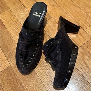 Brown suede, gently used